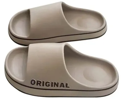 Produktbild von Damen Slipper – Strand-Badeschuhe – Rutschfest – Dicke Sohle – Sommer Sandalen – Größe 38-39 – Khaki – Für Damen & Herren