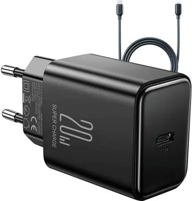 Produktbild von Joyroom Usb C 20W Pd Ladegerät mit Usb C - Lightning Kabel Schwarz