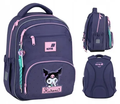 Zdjęcie produktu dla Plecak szkolny dla dziewczynki 6-10 lat ortopedyczny fioletowy Kuromi Kite