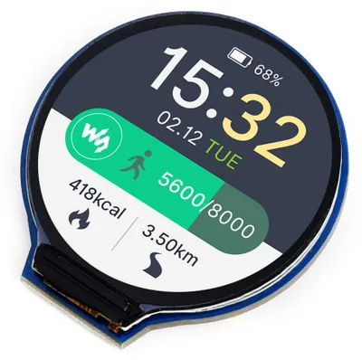 Immagine prodotto di Display LCD rotondo da 1,28 pollici di Waveshare, compatibile con Raspberry Pi/Arduino/Jetson Nano, schermo IPS da 240x240 con 65.000 colori RGB, interfaccia SPI e driver GC9A01 integrato