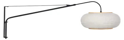 Obrázok produktu pre Nástenná lampa - čierna - Silva Alba - drevo ľan kov - čítacia lampa - E27 - 4626ZW - Steinhauer