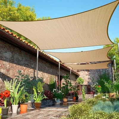 Image de Parasol rectangulaire - Ombrage d'extérieur - Tissu hydrofuge - 20 cm x 30 cm - Beige sable