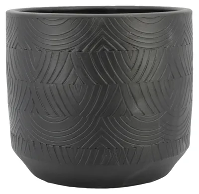 Produktbild von Floran Blumentopf Loule - Relief - anthrazit - 19 x 17 cm
