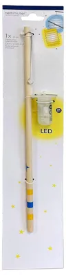 Produktbild von Riethmüller LED Laternenstab Holz 30 cm Bunte Sterne Lampionstab Elektrisch