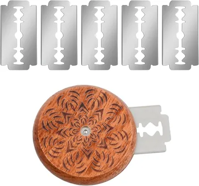 Obrázek produktu pro Nástroj na krájení chleba, pekařský nůž s žiletkou, dřevěný nůž na těsto, nůž na bagetu, kráječ chleba, rýhovací nůž na těsto pro kutily (vzor růže)