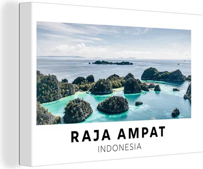 Produktbild von OneMillionCanvasses® - Leinwandbilder - 140x90 cm, Indonesien - Insel - Meer, Wandbilder Kunstdruck Wanddekoration - Foto auf Leinwand - Gemälde auf Holzrahmen