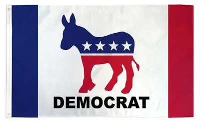 Flagge Demokratische Partei USA, 150x90 cm, Polyester, 2 Ringe