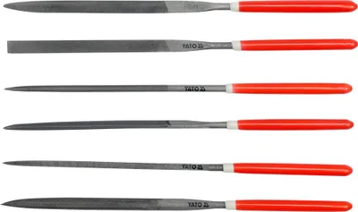 Produktbild von Yato YT-6161, Datensatz, Flache Datei, Halbrundfeile, Oval file, Abfalleimer, Quadratische Datei, Dreieckige Datei, Metall, Kohlenstoffstahl, Polyvinylchlorid (PVC), Rot