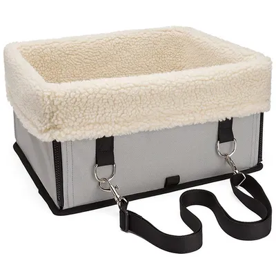 Produktbild von Hunde-Autositz Autositz für kleine Hunde, Erhöhter Hundesitz mit Metallrahmen für kleine Hunde und Katzen, 40*35*23cm, Grau