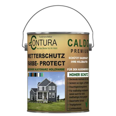 Produktbild von Contura 2,5Liter Wetterschutzfarbe Holz Dauerschutzfarbe Deckend Buntlack Holzfarbe Holzlasur Seidenmatt - Farblos