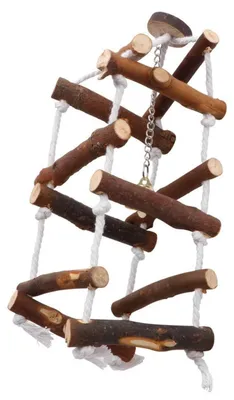 Produktbild von Vogelspielzeug Kletterspielzeug mit Glocken und Holzstangen für Nymphensittiche und Papageien