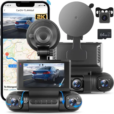 Produktbild von Dashcam – Armaturenbrettkamera – Autokamera – Fahrzeugkamera – Fahrkamera – 4-Kanal-360°-System mit vier Kameras
