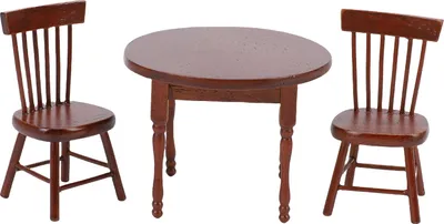 Image de Ensemble table et chaises pour maison de poupées, 1:12, meubles miniatures en bois, décoration, ornement, accessoires de bricolage
