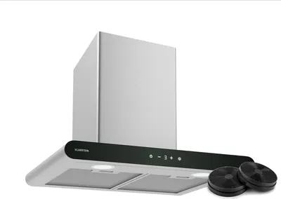 Image de Klarstein CurveVent Hotte Murale - 60cm Hotte Aspirante, 700 m³/h, Éclairage LED, A+ Énergie, Tactile, Silencieuse 56 dB, Filtre à Charbon, Noir