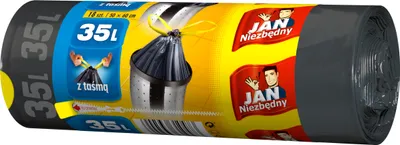 Zdjęcie produktu dla Jan Niezbędny Worki na śmieci 35L czarne wytrzymałe 18 sztuk