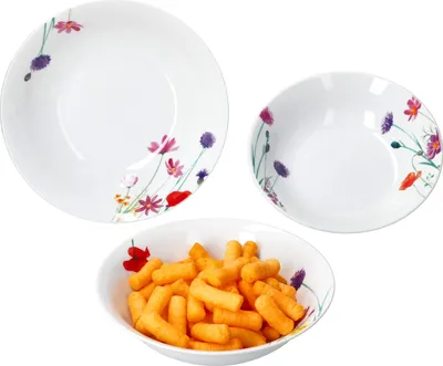 Produktbild von 3tlg Servierschale Set Marie 650ml 1L & 1,3L Porzellan Blumen Schüssel
