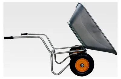 Produktbild von Futterkarre 200 L – Robuste Schubkarre kippbar mit 2 luftbereiften Rädern und verzinktem Stahlrahmen – 250 kg Tragkraft