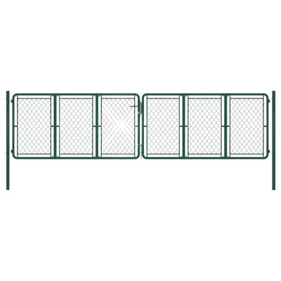 Image de vidaXL Portail de jardin acier 400 x 100 cm vert