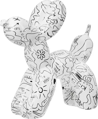 Produktbild von Gilde Figur, Hund, "Modern Art", Ballonhund, Einliniendesign, Kunstharz, weiß, VE 2, L. 10 cm, B. 26 cm, H. 23 cm Höhe: 23.00 cm Breite: 26.00 cm Tiefe: 10.00cm  37960