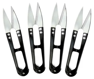 Produktbild von 4x Fadenschere aus Edelstahl - Universell einsetzbare Nähschere für präzises Abtrennen von Faden und Garn, geeignet für Bastelarbeiten und Pflanzenpflege