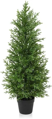 Zdjęcie produktu dla Sztuczna choinka 90 cm, cedrowa, odporna na promieniowanie UV, do dekoracji wnętrz