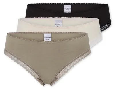 Produktbild von Schiesser Damen 3 Pack Tanga String mit Spitze - Modern Multipacks