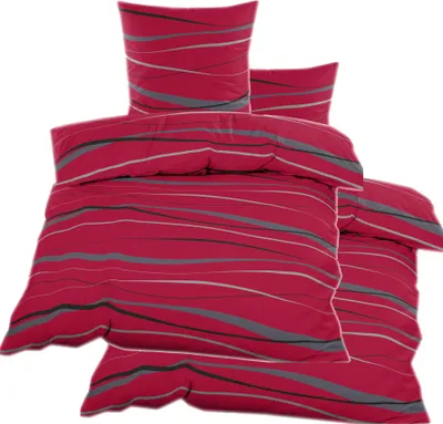 Träumschön Biber Bettwäsche Set 2-teilig – 155x220 Cm + 80x80 Cm, Rosa Weihnachtsdesign, 100% Baumwolle, Flauschig Warm