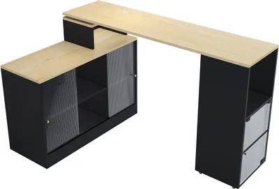 Produktbild von Ausziehbarer Bartisch mit Stauraum ,Moderner Beweglicher Bar Table, Stehtisch, Bistrotisch ,Hochtisch,Bistro Table,Großer Stauraum,Drehung