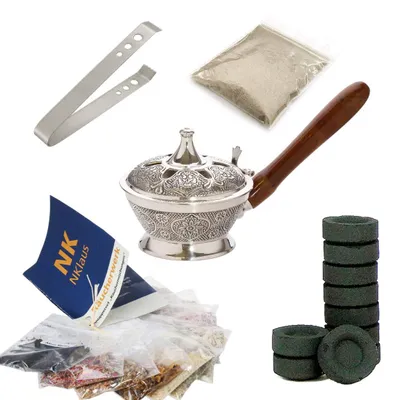 Räucherstövchen-Set 14-tlg. mit Räucherwerk & Kohle