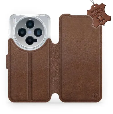 Produktbild von Echtleder Handyhülle für Vivo X300, Mobiwear Leather, Braun