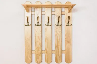 Produktbild von Garderobe Kiefer massiv Vollholz natur Junco 352 – Abmessungen: 60 x 60 x 29 cm (H x B x T)