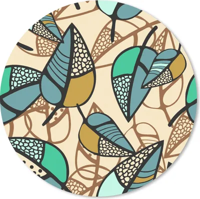 Produktbild von MuchoWow® Mauspad Mousepad Blätter - Bohème - Natur - Muster 20x20 cm - Mousepads - Maus Mat - Pad - Mausunterlage - Schreibtischmatte