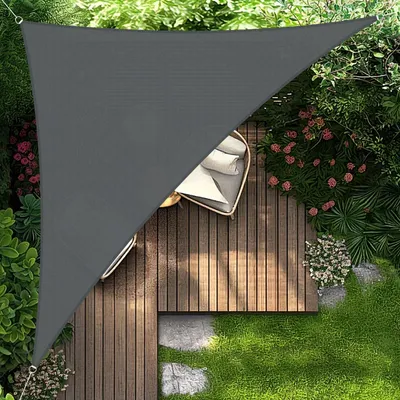 Image de Tissu d'ombrage triangulaire - 4x4x5,65 mètres, anthracite - Polyester, imperméable