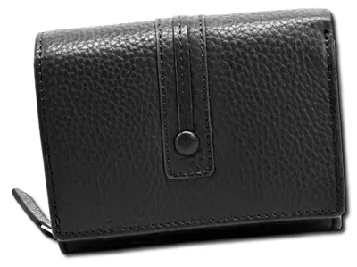 Produktbild von Florence Leder Geldbörse Damen Portemonnaie schwarz 12x9x3 cm OPF106S1