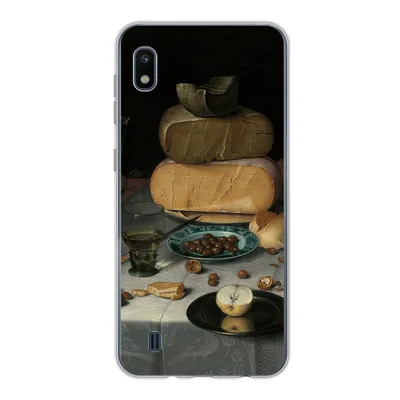 Produktbild von MuchoWow® Handyhülle Schutzhülle Hülle für Samsung Galaxy A10 Stilleben mit Käse - Gemälde von Floris Claesz. van Dijck Silikon Softcase Handy Hülle - Schutzhülle