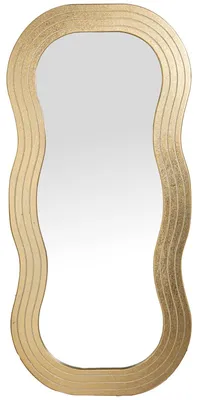Wandspiegel in Holzform, goldfarben, 56 x 3 x 120 cm
