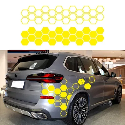 Immagine prodotto di Adesivi decorativi per auto, listelli in vinile, confezione da 48 pezzi, colore giallo