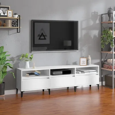 Obrázok produktu pre Nábytok TV stolík biely 150x30x44,5 cm materiál na báze dreva - TV stolík 831917
