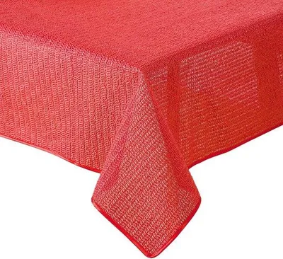 Zdjęcie produktu dla Obrus na stół ogrodowy – antypoślizgowy i odporny na warunki atmosferyczne – 160 cm – czerwony – miękka pianka