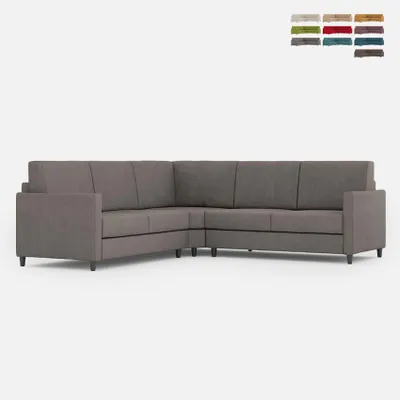 Zdjęcie produktu dla Nowoczesny narożnik 5-osobowy w tkaninie 241x241cm Karay 14AG - Szary