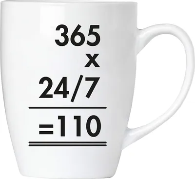 Produktbild von BRUBAKER  - 365 x 24/7 = 110 Polizei - Kaffeetasse aus Keramik - 300 ml - Kaffeebecher
