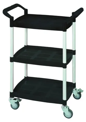Kunststoff-Trolley 3 Etagen 65,5x37x90 cm 100 kg schwarz