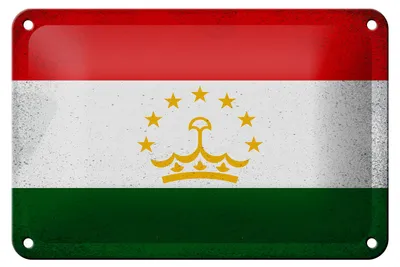Produktbild von Blechschild Flagge Tadschikistan 18x12cm Tajikistan Vintage Dekoration