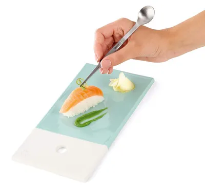 Snackzangen-Löffel aus Edelstahl, 17 cm, silber