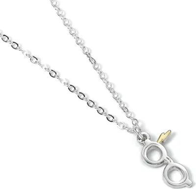 Image de Harry Potter Pendentif & Collier Éclair avec lunettes (argenté)