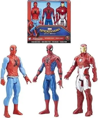 Obrázek produktu pro Sada 3 Figurek 30 cm Spiderman Homecoming a Iron Man Marvel - (134354)