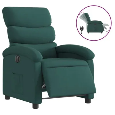 Zdjęcie produktu dla vidaXL Fotel Relax elektryczny ciemnozielony materiał