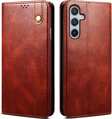 Produktbild von Galaxy M14 Hülle, Leder Flip Brieftasche Schutzhülle mit Standfunktion für Samsung Galaxy M14 Rot