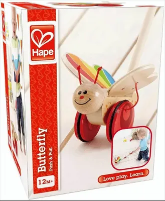 Produktbild von Hape Push & Pull Schmetterling, E0340