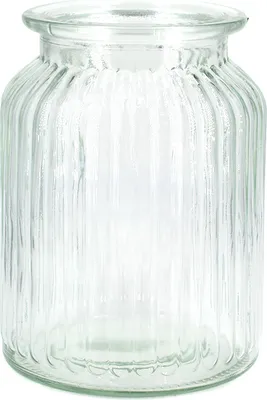 Produktbild von Windlicht Glas gerillt 11x14,5cm 1 Stück Klar transparent